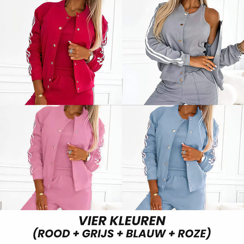 Vrouwen Driedelige Set: Broek, Vest & Topje