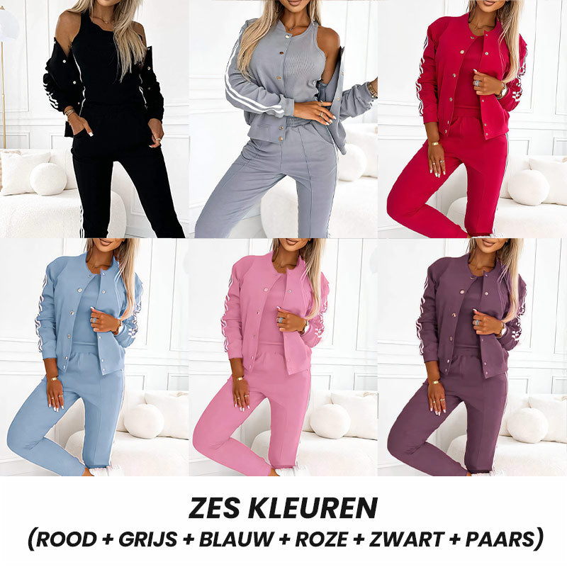 Vrouwen Driedelige Set: Broek, Vest & Topje