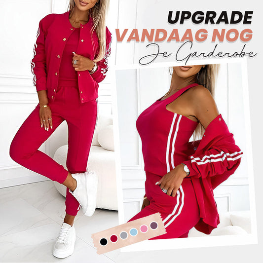 Vrouwen Driedelige Set: Broek, Vest & Topje