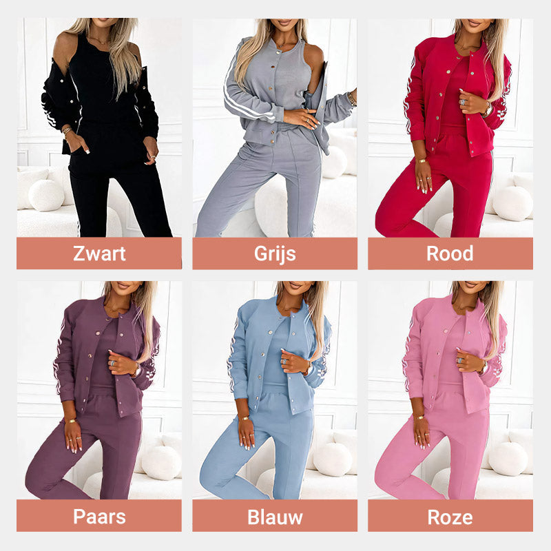 Vrouwen Driedelige Set: Broek, Vest & Topje