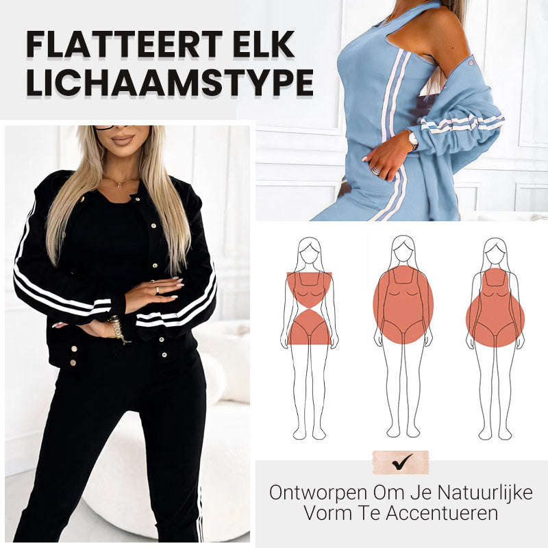 Vrouwen Driedelige Set: Broek, Vest & Topje