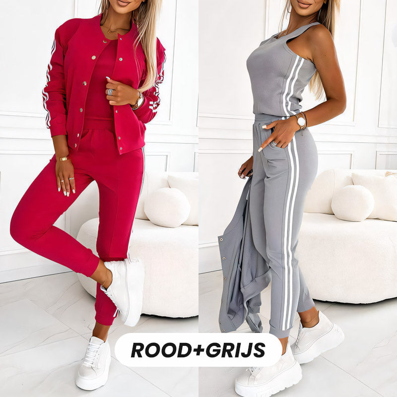 Vrouwen Driedelige Set: Broek, Vest & Topje