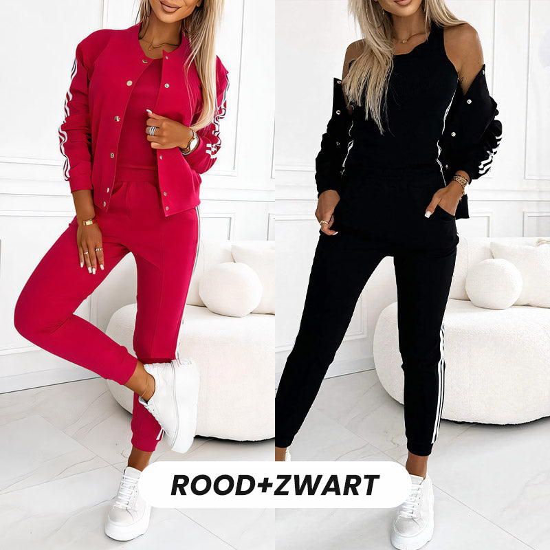 Vrouwen Driedelige Set: Broek, Vest & Topje