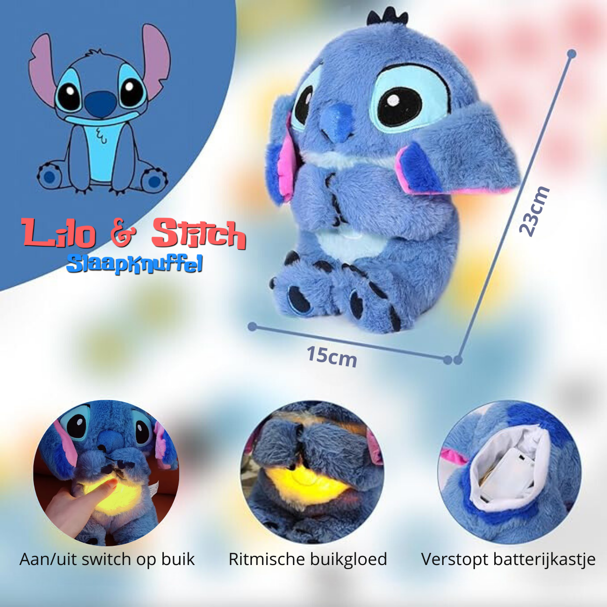 Nieuw Model 2025  Kalmerende knuffel Lilo & Stitch