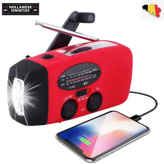 Noodradio met Powerbank & Dynamo – Altijd Voorbereid op Crisis & Rampen!