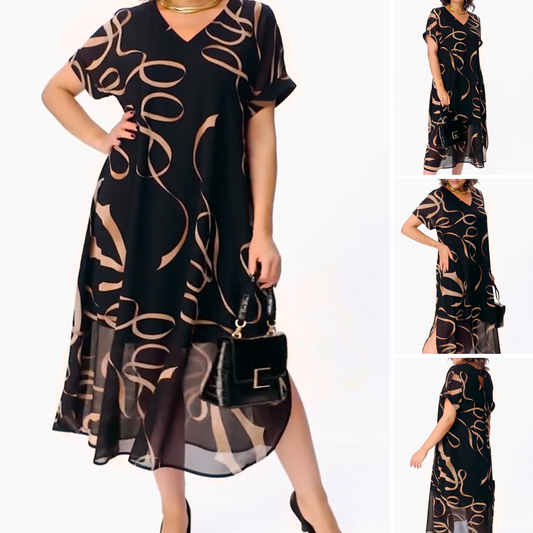 Elegante Vloeiende Midi Jurk